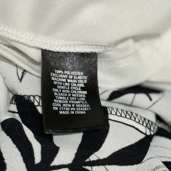 Mossimo Bamboo Leaf Print Strapless Dress White/Black XXL - Picture 10 of 10